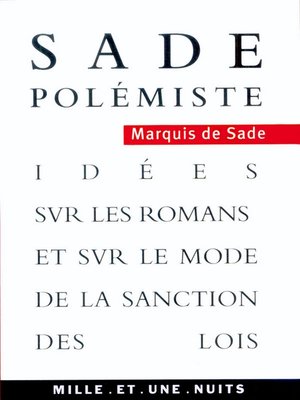 cover image of Sade polémiste